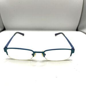 Easyclip Eyeglasses S2451 Half Rim Designer Frames Only Blue 50-19-135